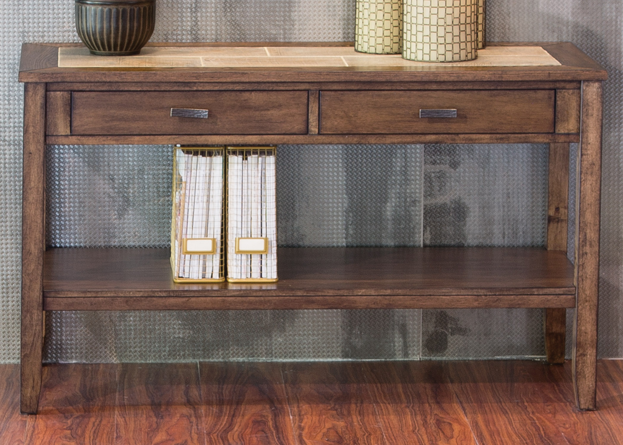 Liberty Furniture Mesa Valley Occasional Sofa Table with Ceramic Tile